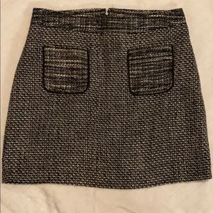 Black and silver tweed skirt with pockets